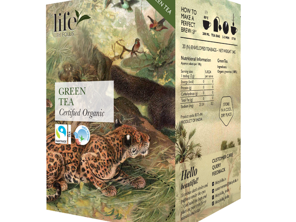 Life By Follis Natural Green Tea | Natural Immunity Boosting Organic Tea Leaves | Organic Green Tea - 20 Tea Bags