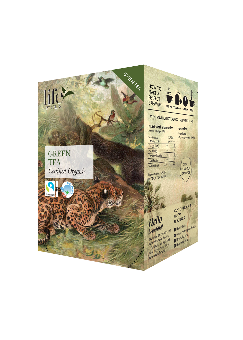 Life By Follis Natural Green Tea | Natural Immunity Boosting Organic Tea Leaves | Organic Green Tea - 20 Tea Bags
