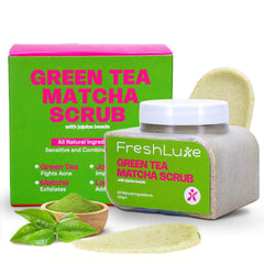 Green Tea Matcha Face & body Scrub | Vitamin C & Lactic Acid for Detan, Uneven Skin Tone & Skin Purification | 200gm