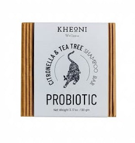 Kheoni Probiotic Citronella & Tea Tree Shampoo Bar | Natural Eco-Friendly, Chemical-Free Soap Deep Conditioning, Oil Control, Soft, Silky & Healthy Hair - 90 gm