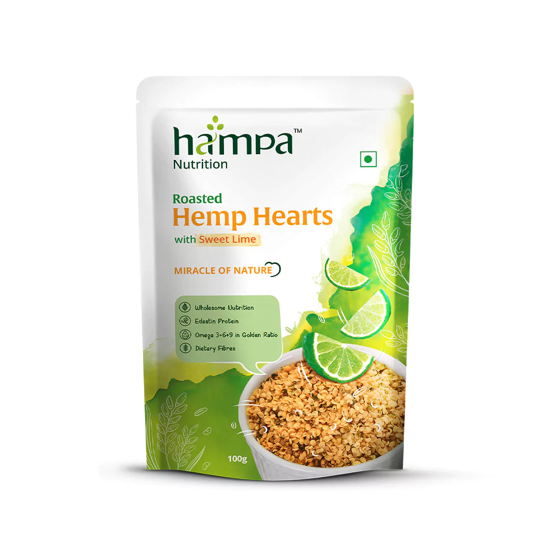 Hampa Roasted Hemp Hearts 100g – Sweet Lime Flavour, Crunchy Protein Snack