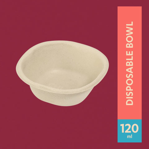 CHUK 120 ml Sugarcane Bagasse Disposable Bowl - Pack of 3
