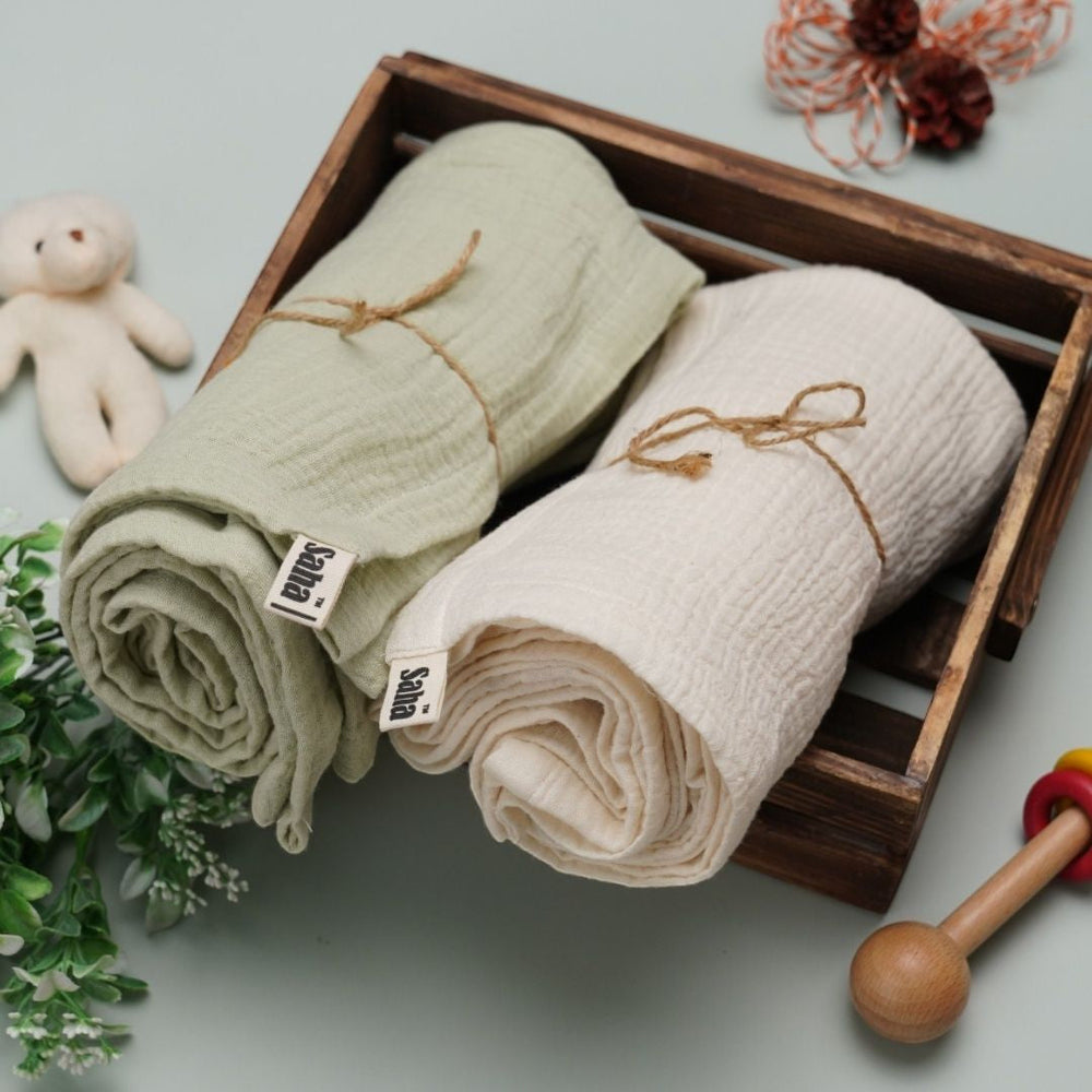 Sleepy Sprout Nest: Unisex Baby Swaddle (Set of 2)