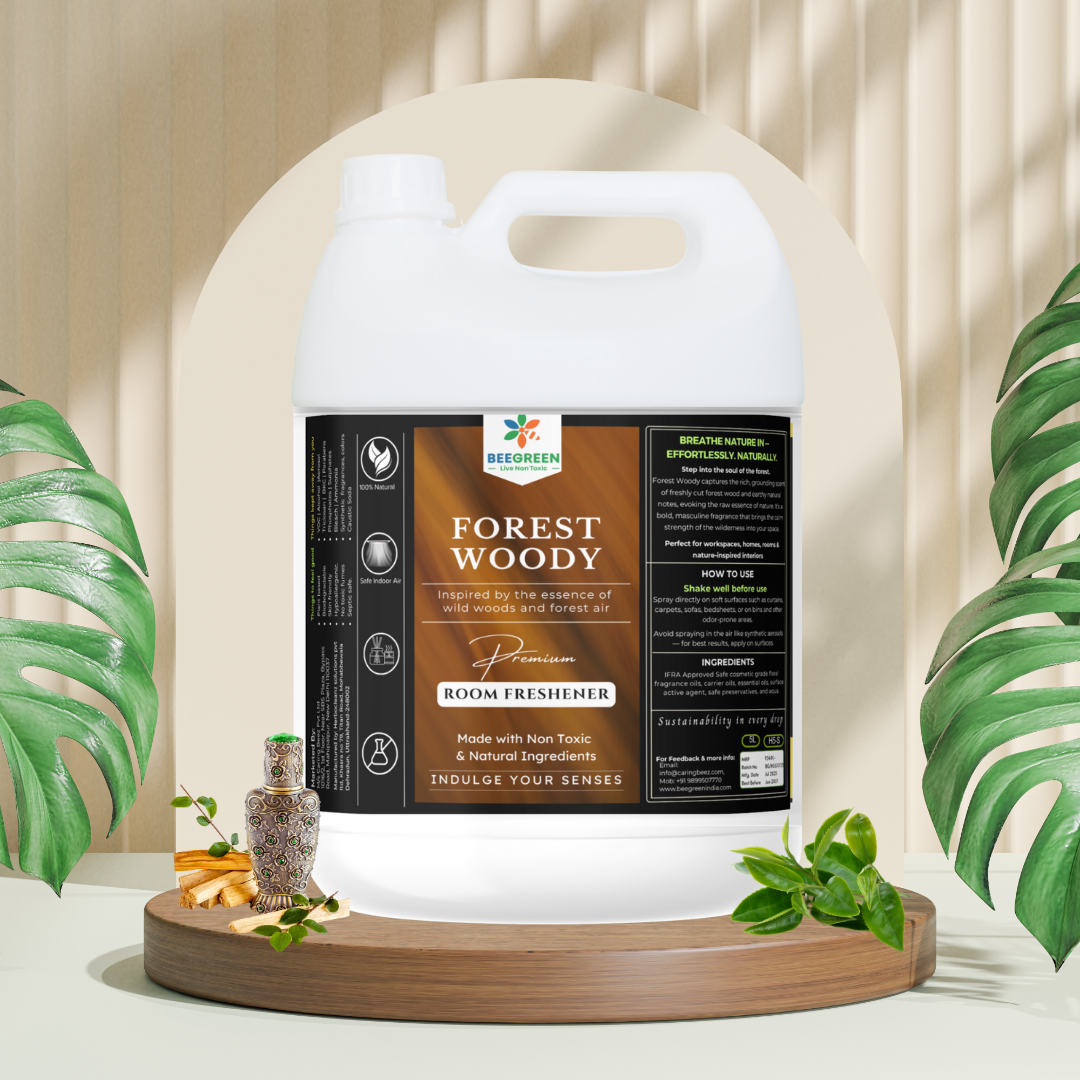 Beegreen Room Freshener Spray Forest Woody 500 ml, Wood Natural Fragrance, Eco-friendly & Biodegradable, Essential Oils, Non-Alcoholic, Kids & Pet Safe, Long Lasting For Home & Office