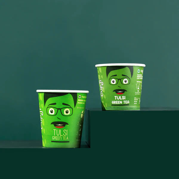 CupJi Tulsi Green Tea - Pack of 10 Cups