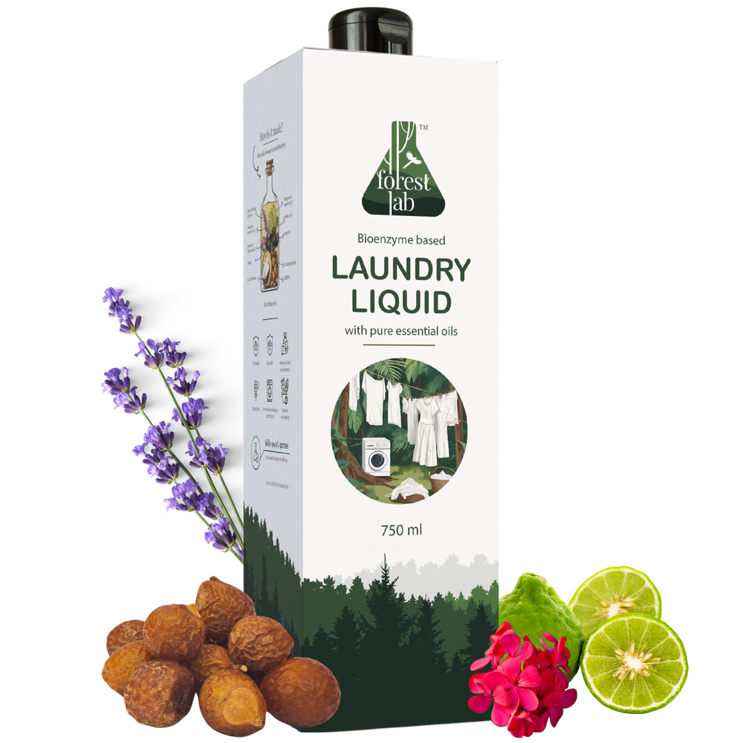 Forest Lab Laundry Liquid Detergent| Powered by Bio-Enzymes & Soapnuts | Pure Essential Oils - Lavender & Geranium