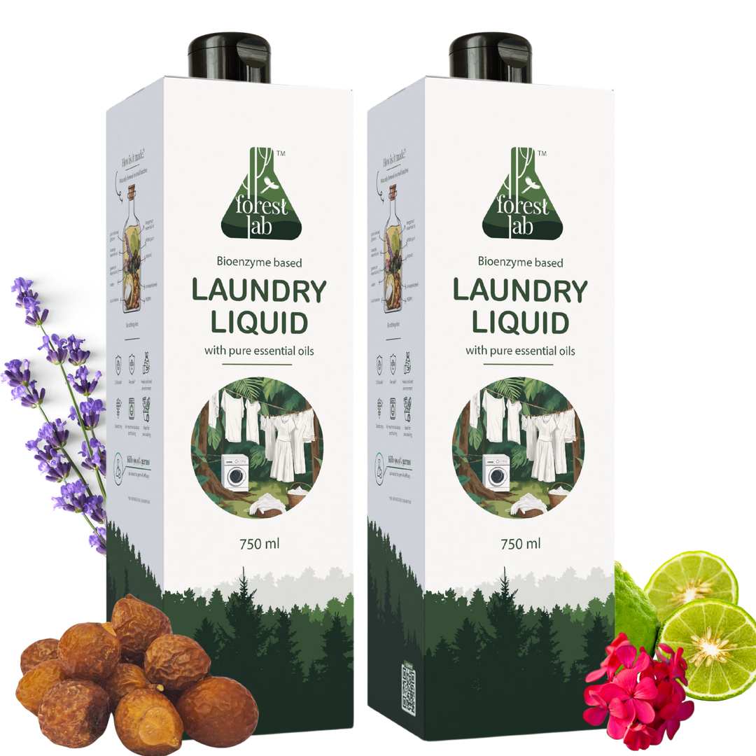 Forest Lab Laundry Liquid Detergent| Powered by Bio-Enzymes & Soapnuts | Pure Essential Oils - Lavender & Geranium
