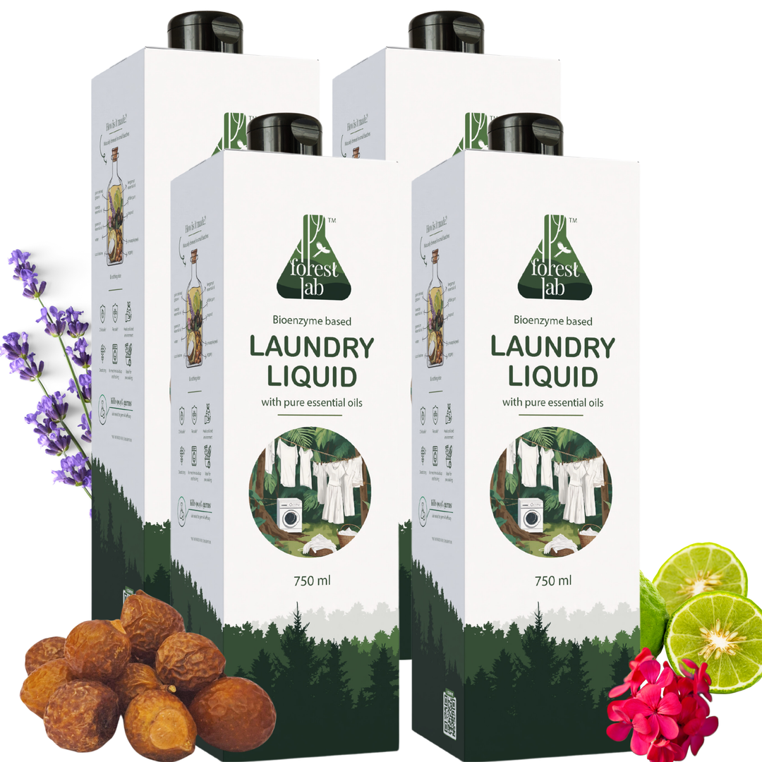 Forest Lab Laundry Liquid Detergent| Powered by Bio-Enzymes & Soapnuts | Pure Essential Oils - Lavender & Geranium