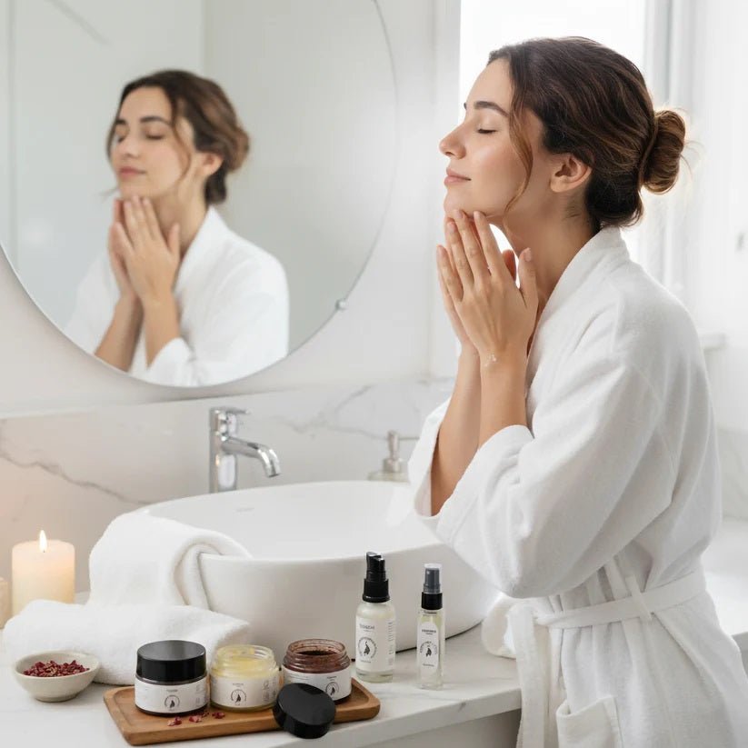 100% Natural Earthglow Ritual Facial Kit, Skin Brightening Facial Kit for Glowing Skin & Anti - Aging | Face Cream, Cleanser, Face Pack, Scrub, Mist, AloeVera Gel and Accessories - Suspire