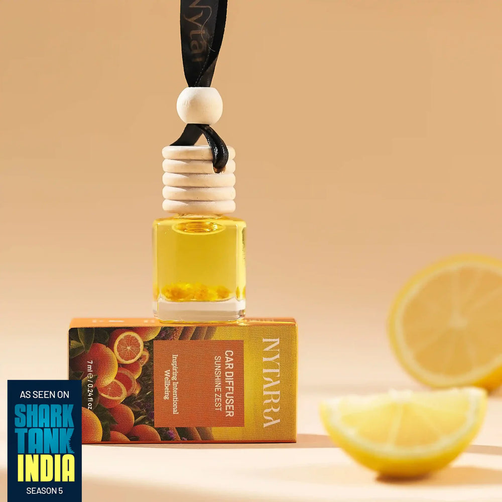 Nytarra Car Fragrance Diffuser - Sunshine Zest | Fresh Citrus Car Freshener | Alcohol-Free, Paraben-Free | Long-Lasting