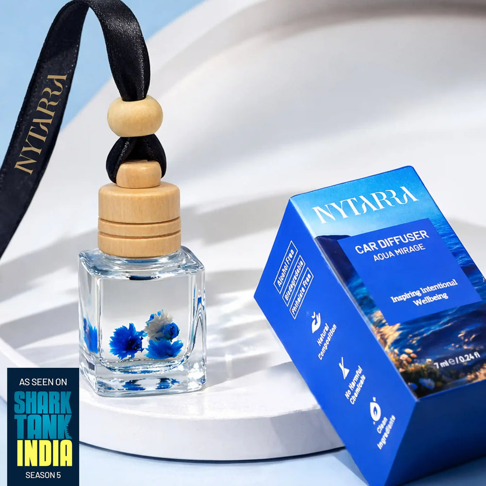 Nytarra Car Fragrance Diffuser - Aqua Mirage | Fresh Oceanic Car Freshener | Alcohol-Free, Paraben-Free | Long-Lasting