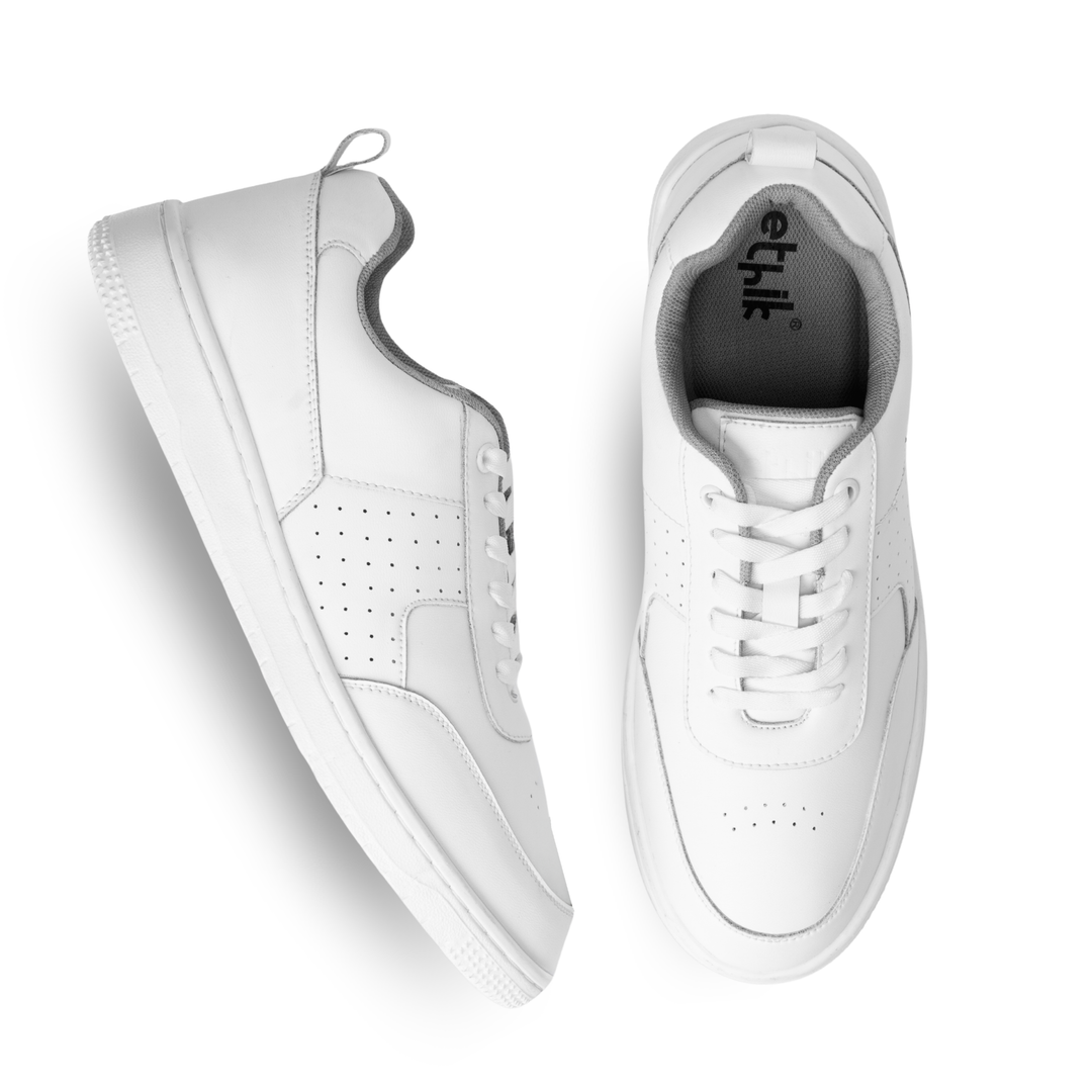 Ace White Perforated Sneakers