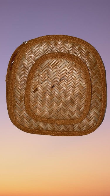 ONEarth Oval Shital Pati & Jute Sling Bag