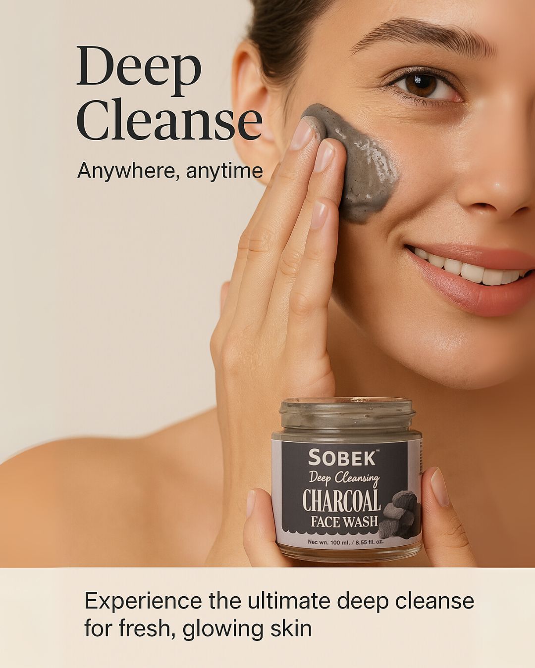 Sobek Naturals Activated Charcoal Deep Cleansing Homemade Facewash- 100 ml