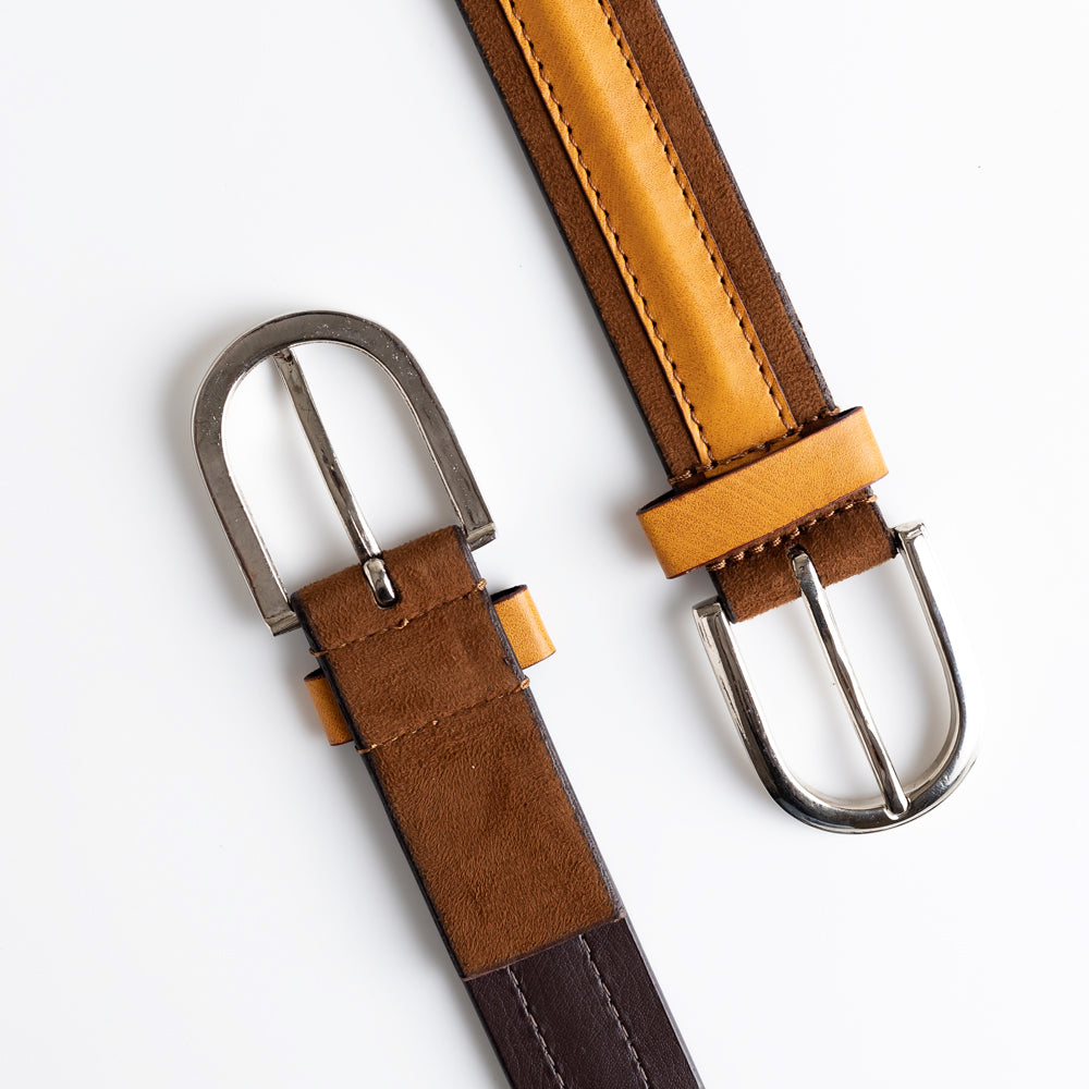 MonkStory Dual Color Classic Mens Belt - Brown / Tan