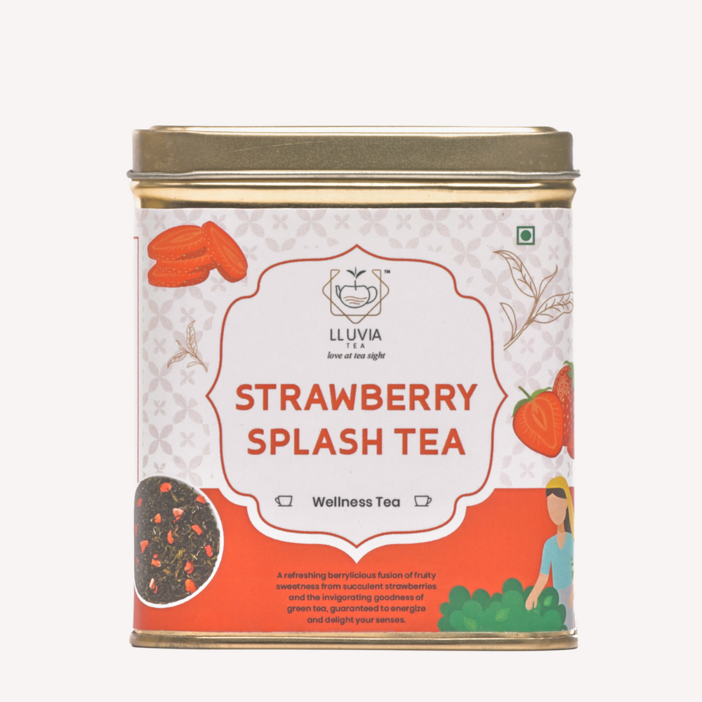 Lluvia Tea Strawberry Splash Tea - Mood Enhancement | Bone Health | Blood Sugar Regulation (50 gm)