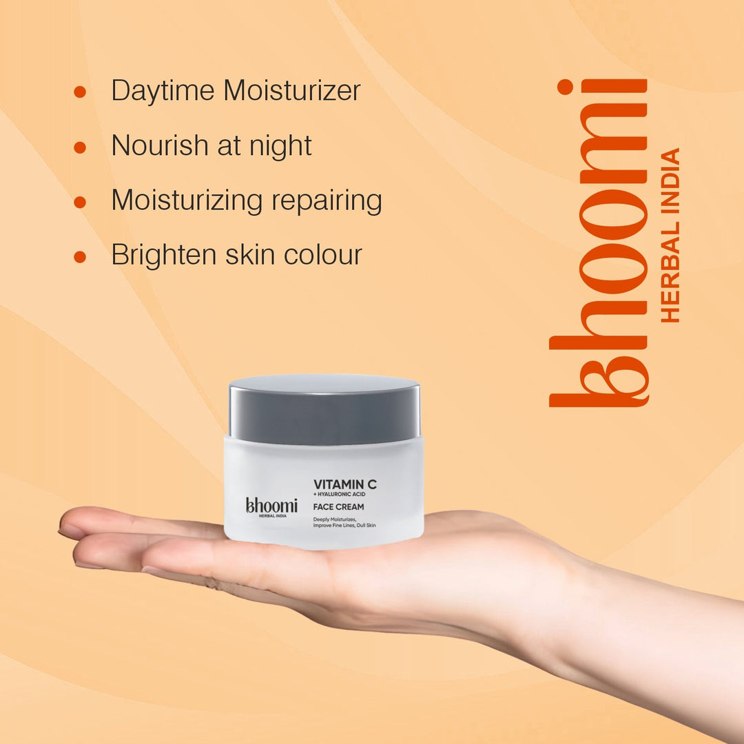 Bhoomi Herbal India VITAMIN-C + HYALURONIC ACID FACE CREAM
