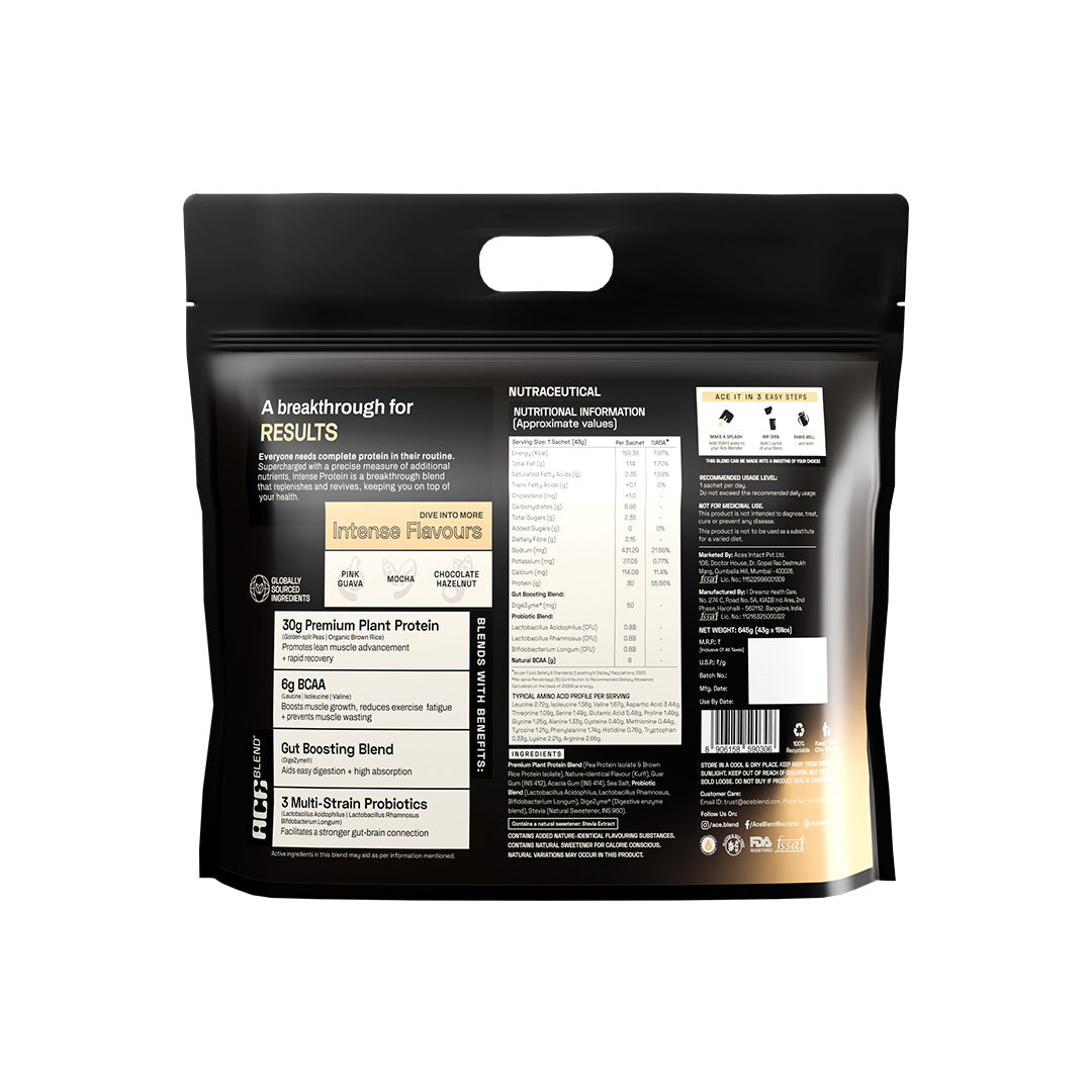 Ace Blend Premium Plant Protein | Intense