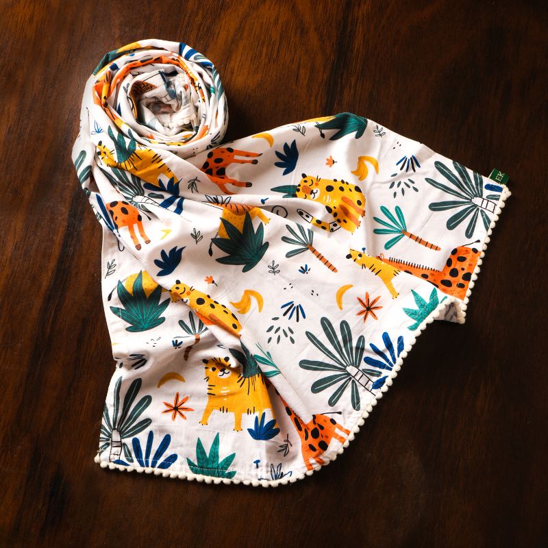 Ecokari Soothing Jungle Printed Scarves for Women | Bamboo Fabric