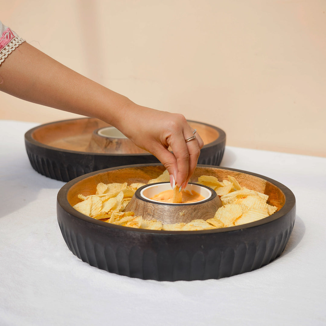 Muun Home Dual Tone Wooden Chip N Dip