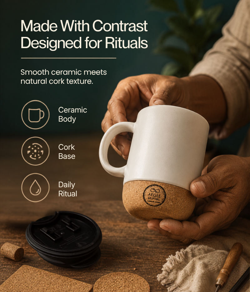 Cork & Ceramic Coffee Mug