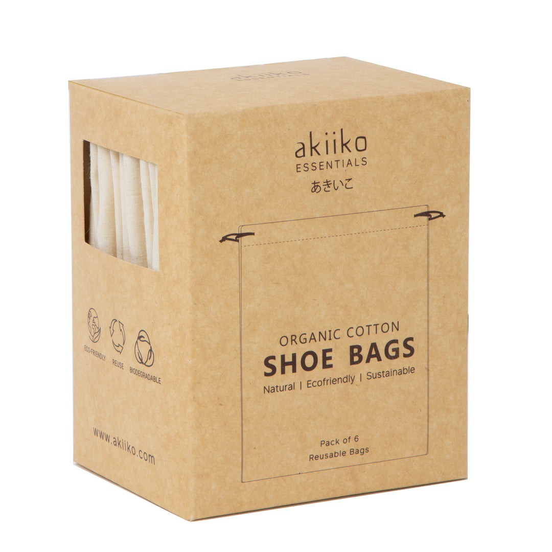 Akiiko Shoe Bags (Pack Of 6) - Cotton Canvas - Natural