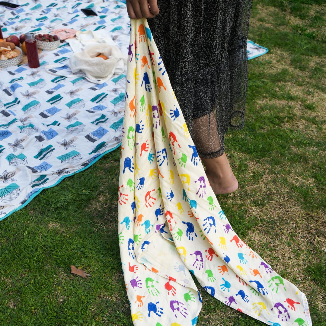 Ecokari Soft Hand-printed Muslin Stole for Women