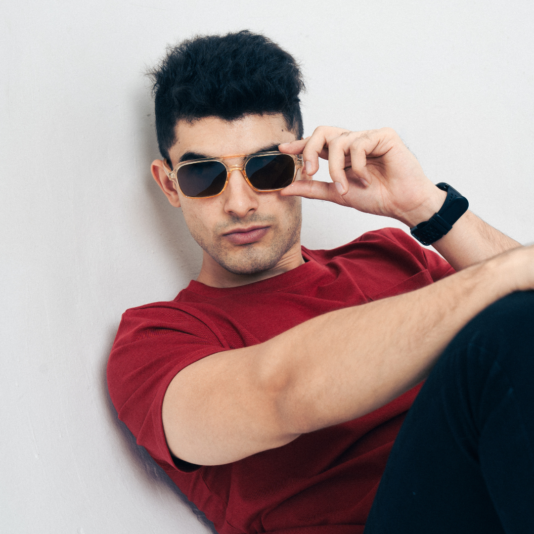 Monkstory Retro Wood Polarized Unisex Sunglasses - Transparent Brown