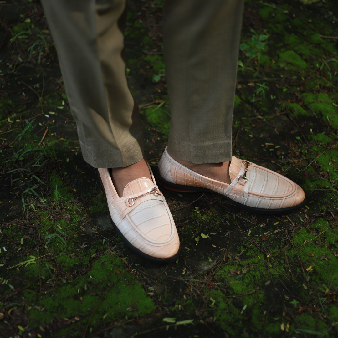 Monkstory Flatform Horsebit Slip Ons - Powder Peach