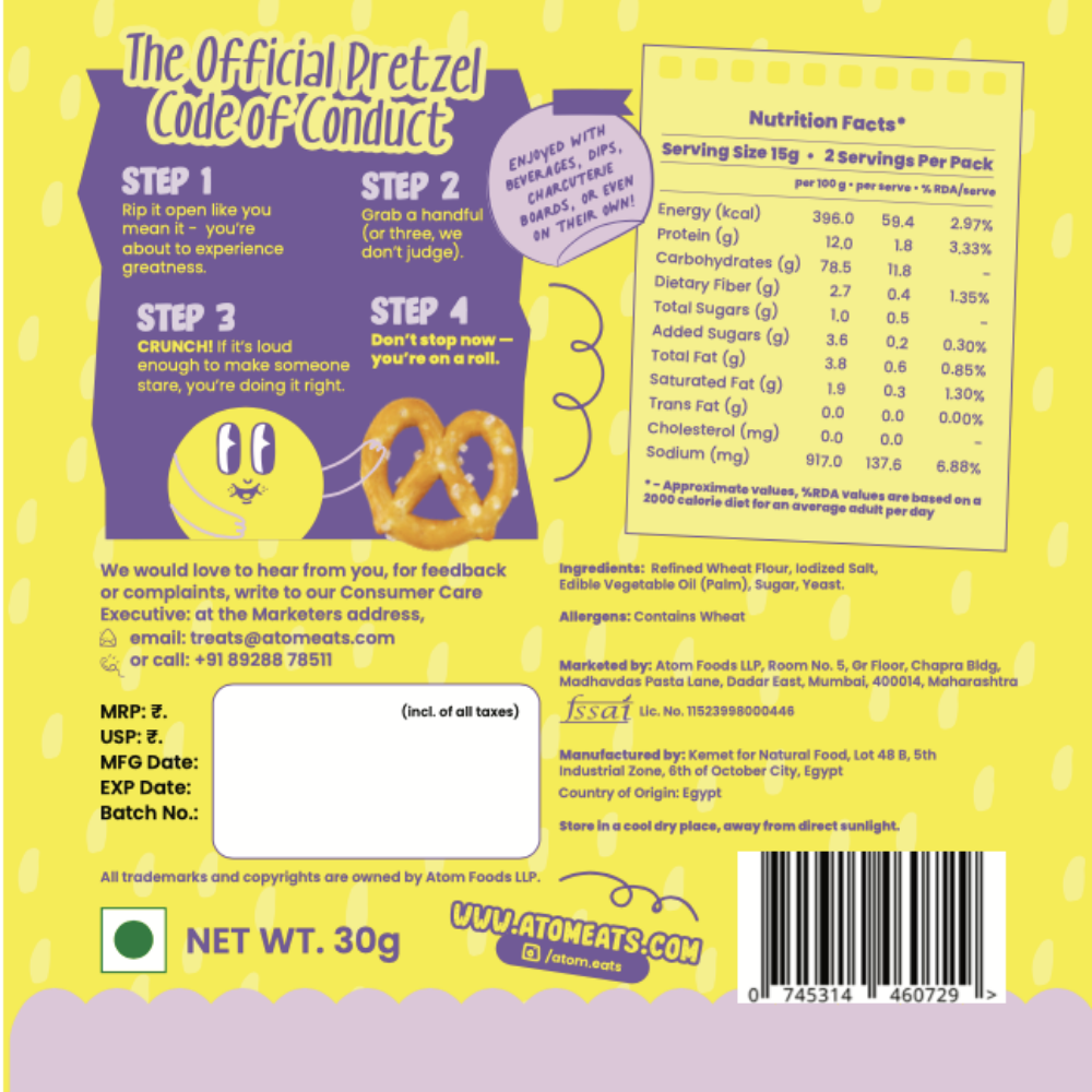 Atom Eats Salted Large Knots | (30g Pack X 2) by Atom Eats