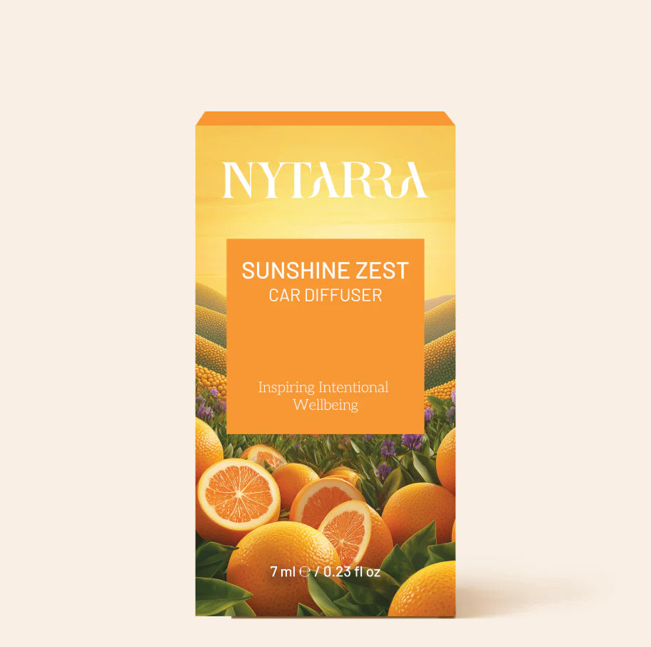 Nytarra Car Fragrance Diffuser - Sunshine Zest | Fresh Citrus Car Freshener | Alcohol-Free, Paraben-Free | Long-Lasting