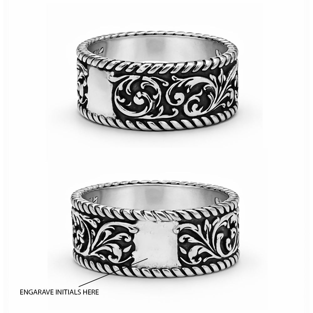 Tiger Head Filigree Ring in Oxidized 925 sterling silver
