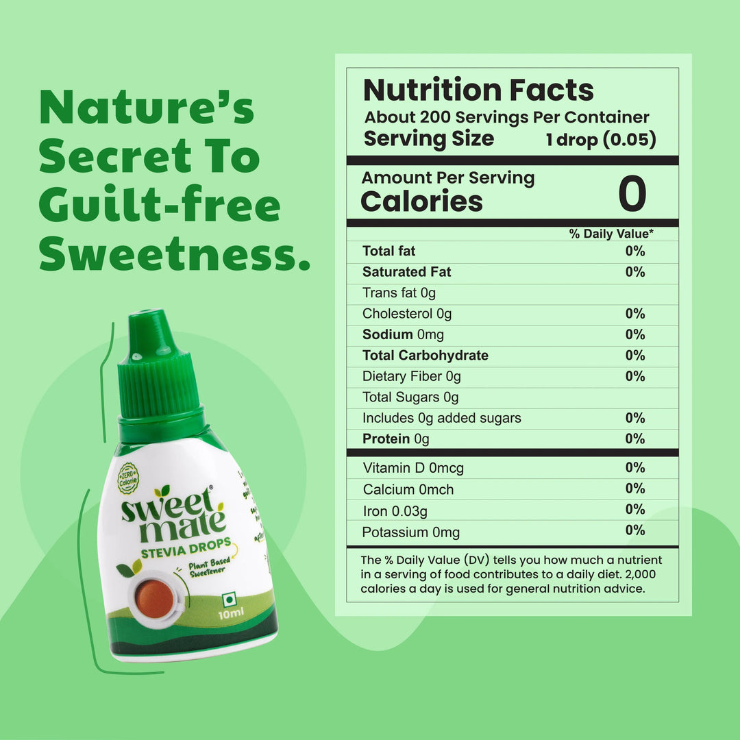 Sweetmate Stevia Drops 200 Drops Per Pack Plant Based Sweetener