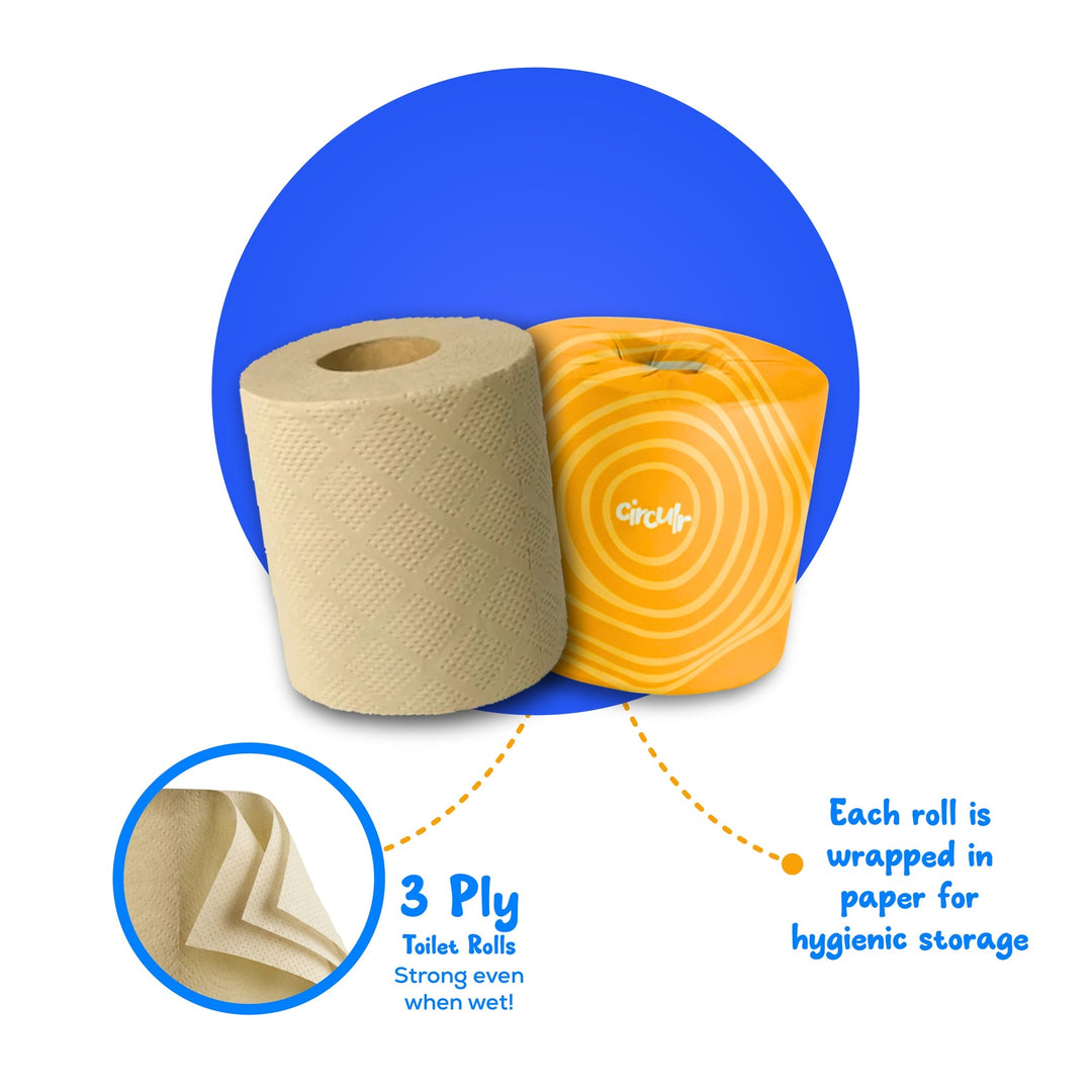 Bamboo Toilet Paper (3 Ply | 160 Pulls | Pack of 18)