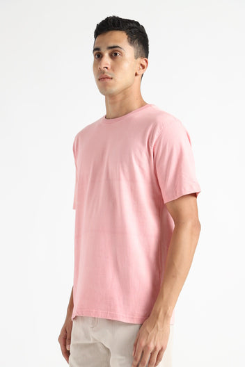 LivBio Men's T-Shirt | Light Pink | 100% Organic Cotton | Naturally Dyed Fiber | Casual Crew Neck