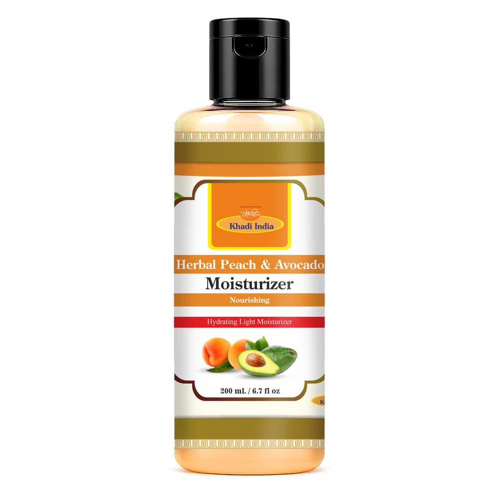 Khadi Care Herbal Peach & Avocado Moisturizer with Shea Butter SLS-Paraben Free - Pack of 2 Each 210 ml