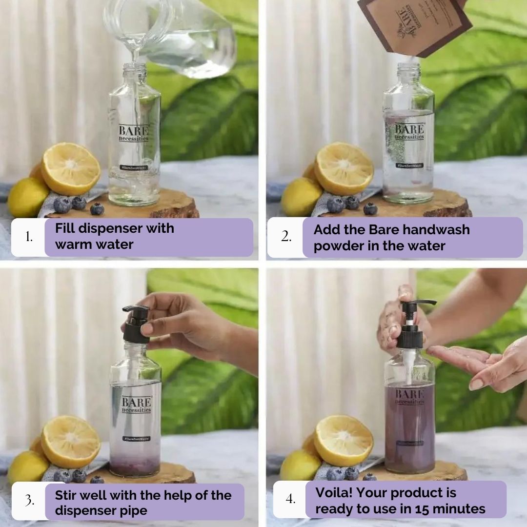 Bare Necessities Powder to liquid handwash with citrus fragrance | 1 packet makes 250 ml | pack of 2