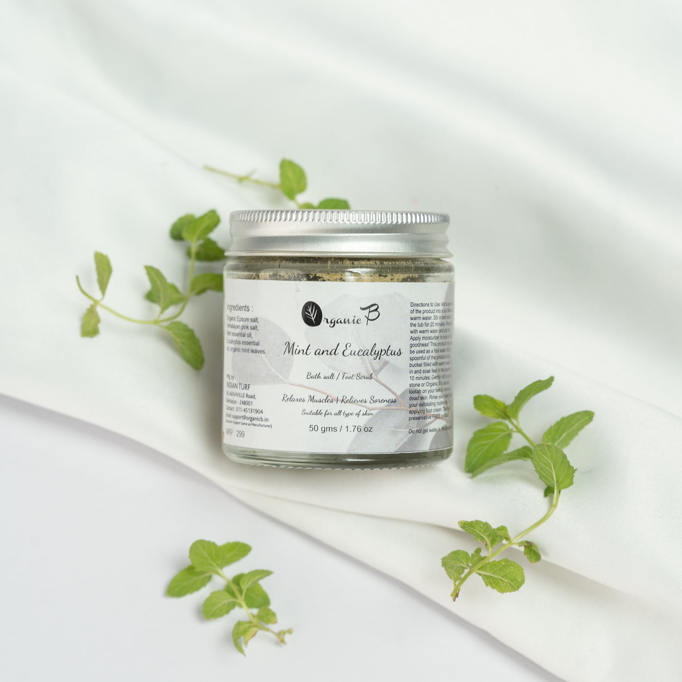 Organic B mint & eucalyptus bath salt