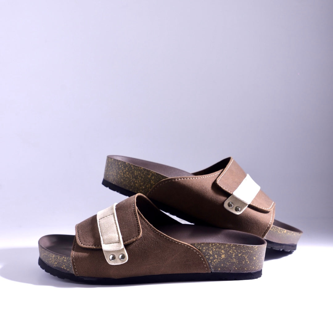 Monkstory Escape Dual Tone Cork Slides – Brown/Beige