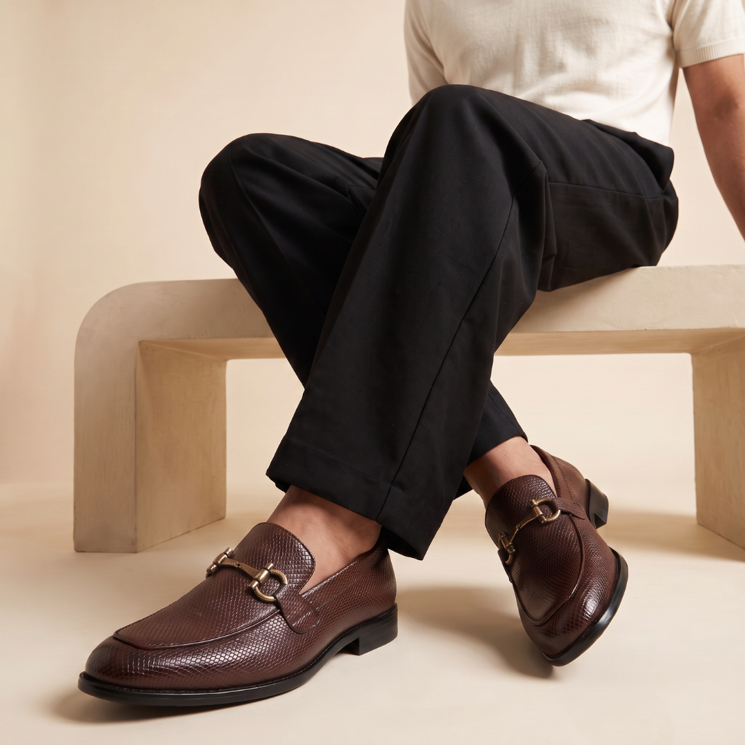 Stunner Tan Textured Loafers