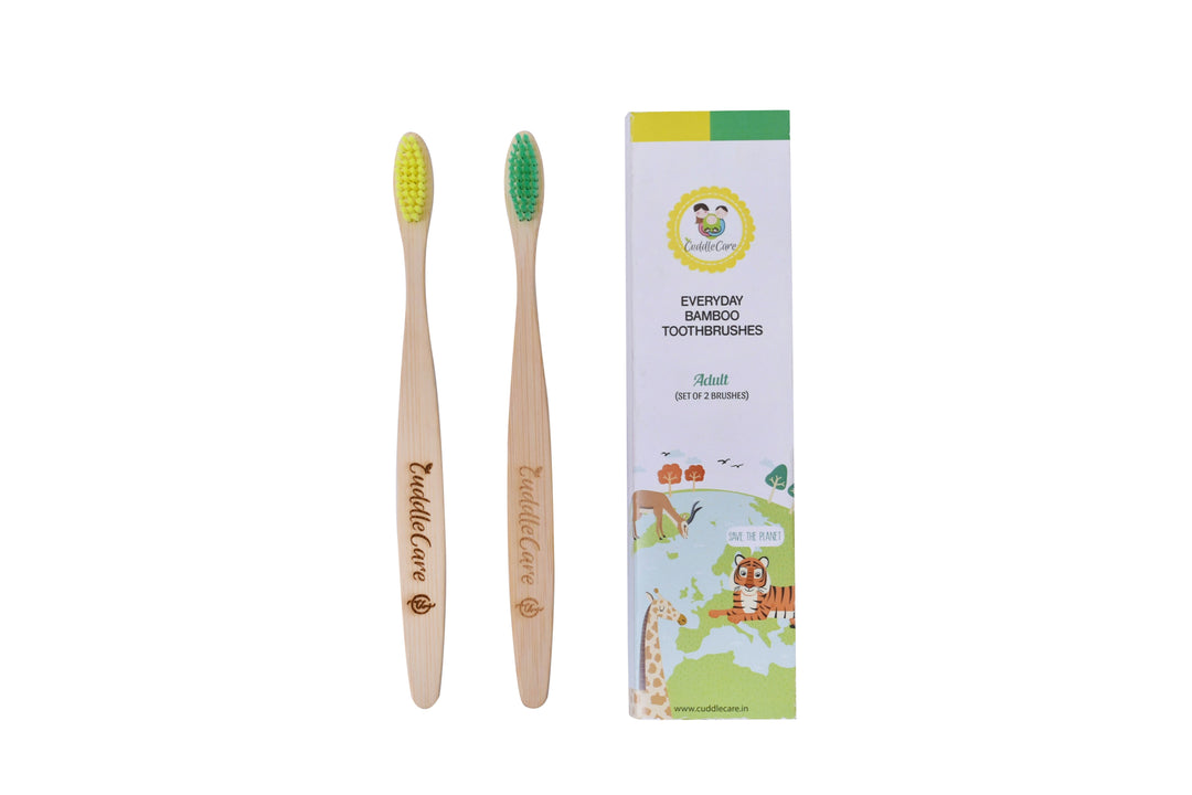 Everyday Bamboo Toothbrush For Adults  (Set of 2 )