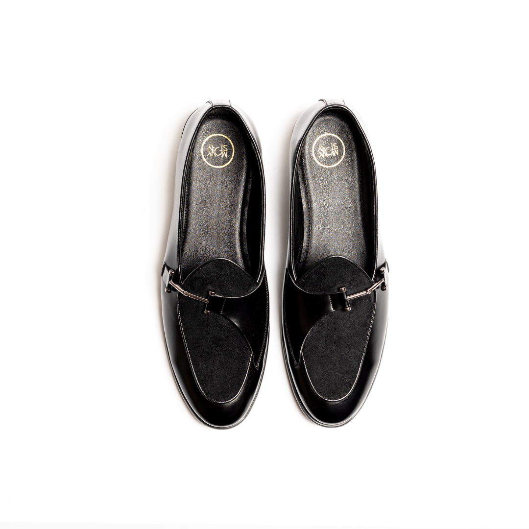 Monkstory Eclecta Side Buckle Slip Ons - Black/Black