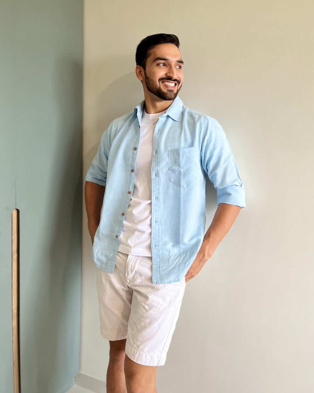 Earthy Route Ice Blue · Full Sleeve Shirt