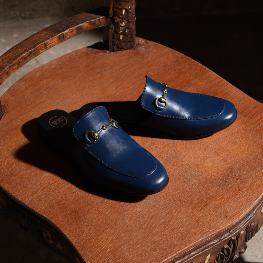Monkstory Horsebit Classic Mules - Blue