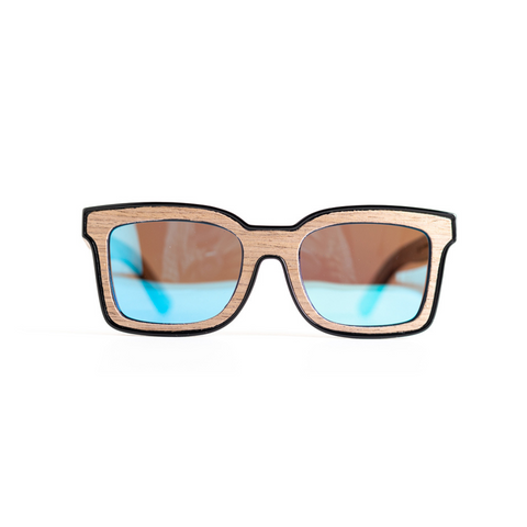 Monkstory MonkStory Woody Wood+Acetate Unisex Sunglasses - Reflective Lens