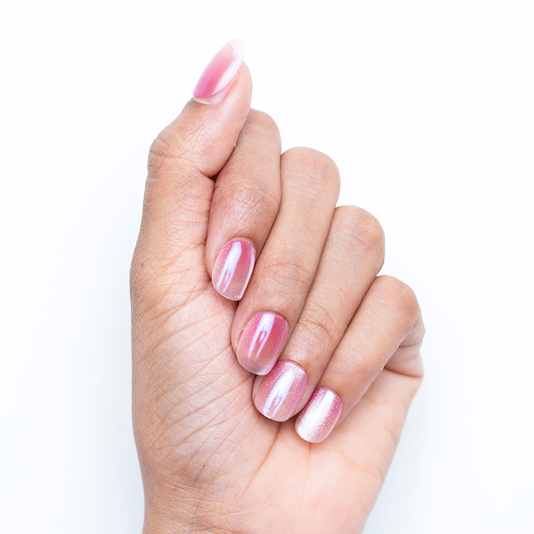 Tangerine Crystal | Medium Squoval, Press-On Nails