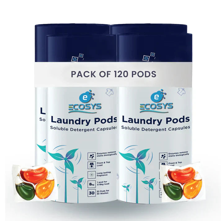 Ecosys Laundry Pods with Bioenzymes - Stain remover, Softener & Long lasting aroma - 1 POD is 1 Wash