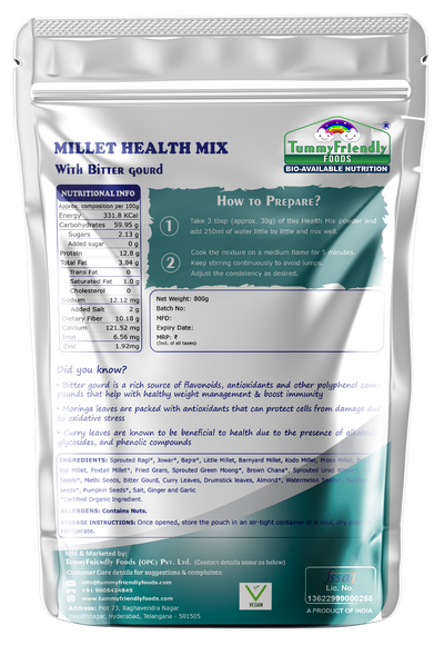 Organic Millet Health Mix with Bitter Gourd | For Kids and Adults | 800g