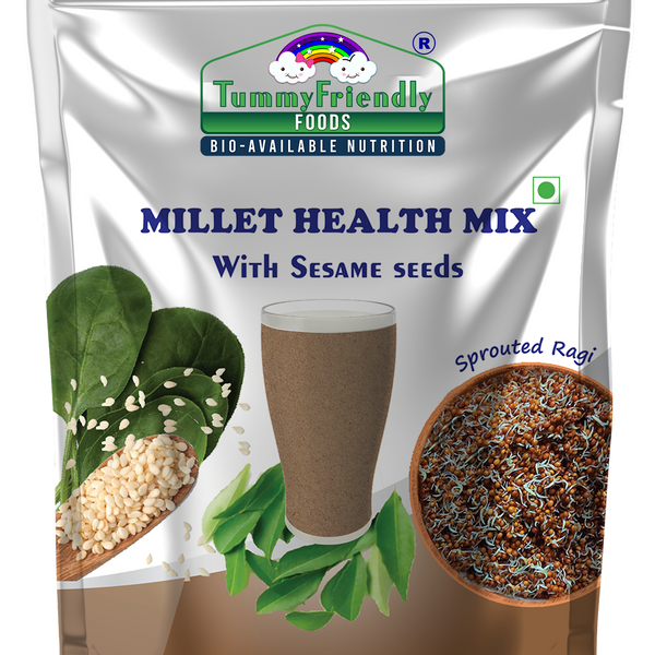 TummyFriendly Foods Organic Millet Health Mix with Sesame Seeds| For Kids and Adults | 800g