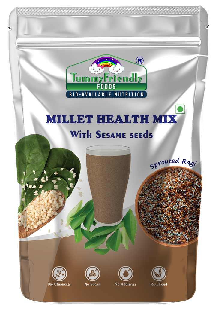 TummyFriendly Foods Organic Millet Health Mix with Sesame Seeds| For Kids and Adults | 800g